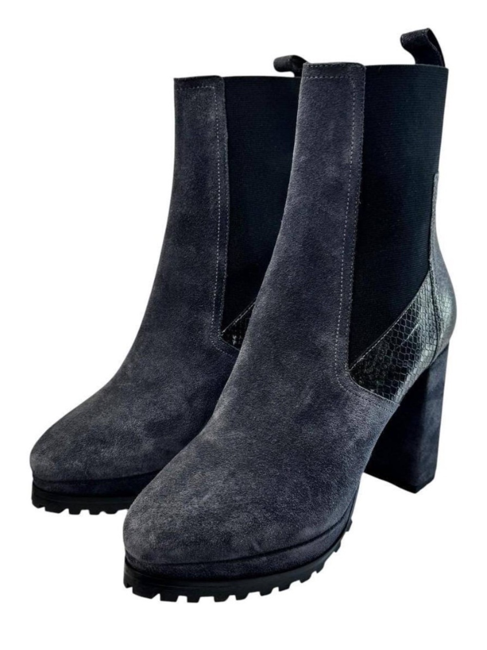 NWOT All Saints Sahara Snakeskin Embossed Suede Bootie Size EU37 / US 7